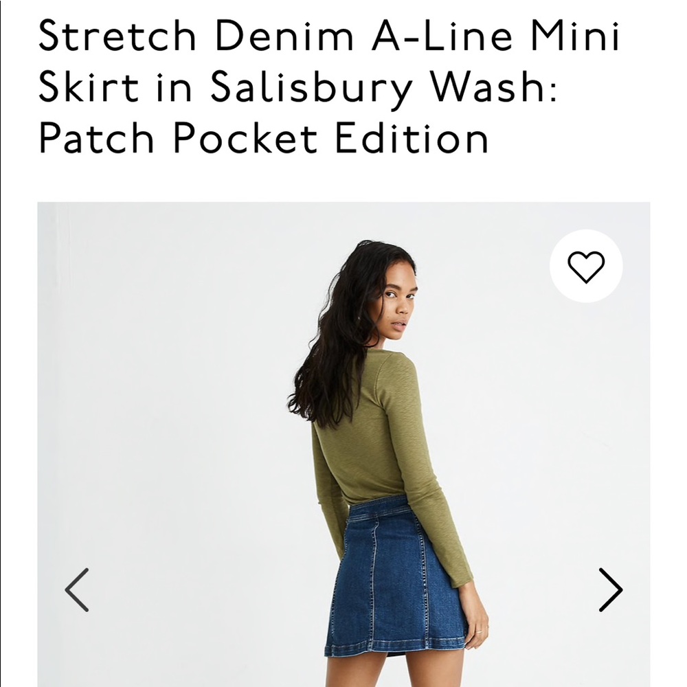 Stretch denim A-line skirt - worn once!